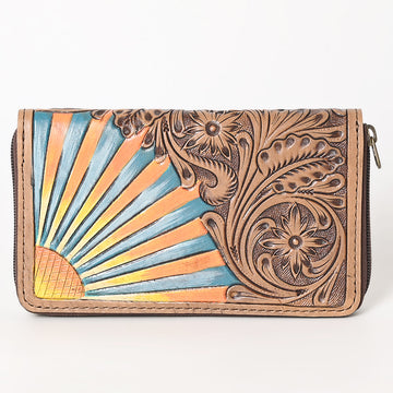 OHLAY WALLET Hand Tooled Genuine Leather women bag western handbag purse